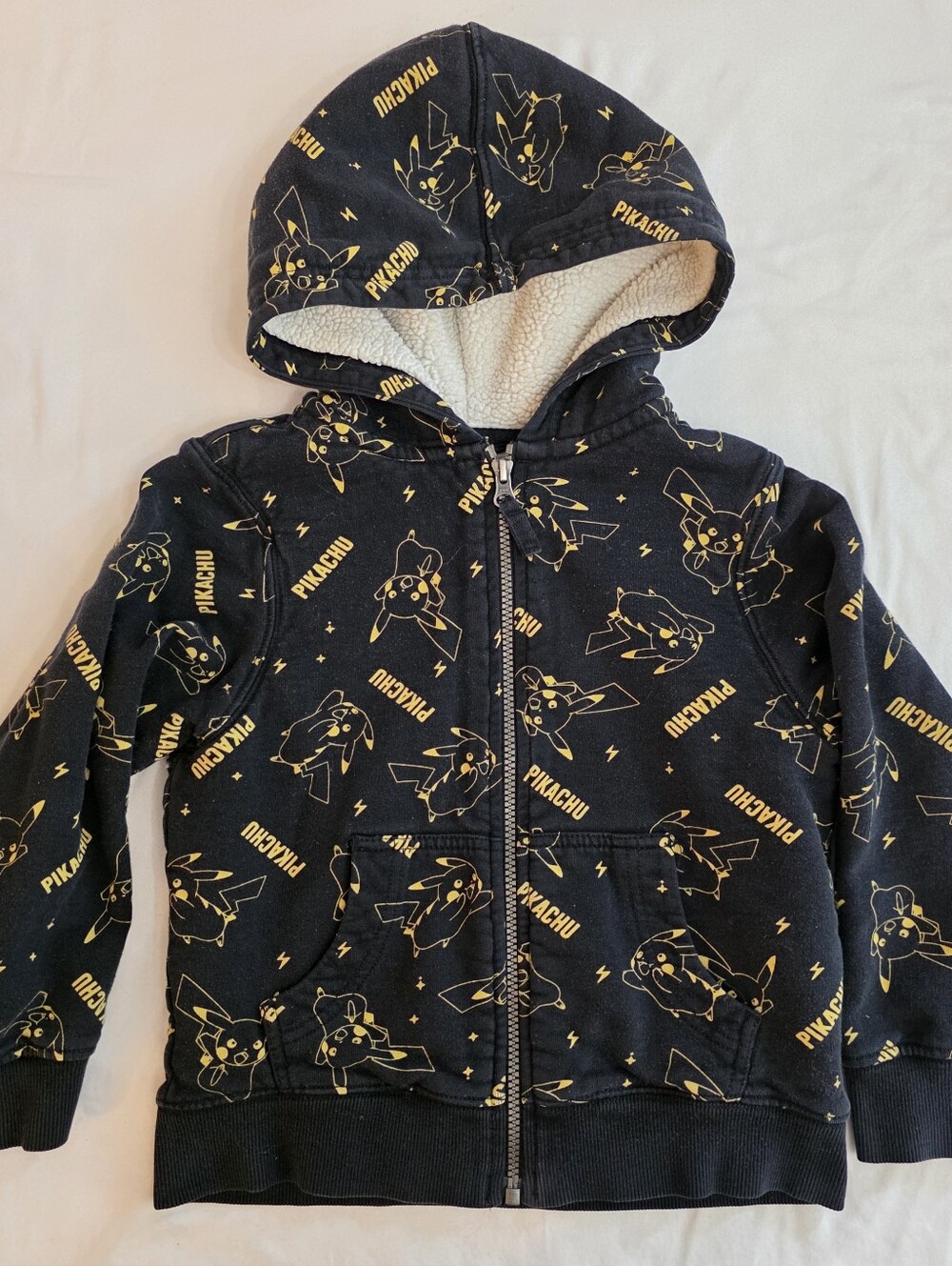 Hannah Andersson Pokemon Pikachu Hooded Jacket 5 Coat Sherpa Lined Kids Toddler